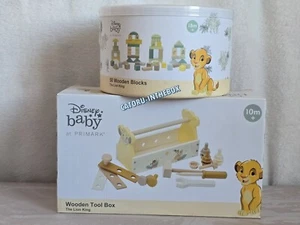 Lot 2 jouet en bois bébé / Wooden Toy Disney Baby Roi Lion Simba Lion King - Afbeelding 1 van 3