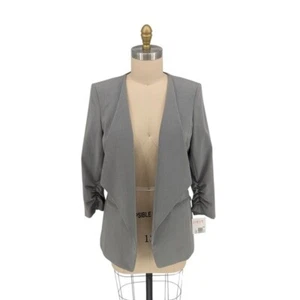 01459 Calvin Klein Open Front Blazer Gray Size 12 Business casual preppy classic - Picture 1 of 8