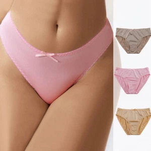 Paquete de 3 Sexy Mujer Bragas Calzoncillos Sólidos Niña Damas Lencería Ropa Interior Suave - Imagen 1 de 14