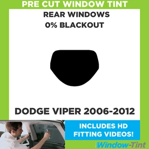 Pour Dodge Viper 2006-2012 Pré Coupe Vitre Teintée Arrière 0% Blackout Film - Picture 1 of 10