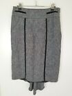 Jasper Conran Size 10 Grey Linen Blend Long Back Skirt