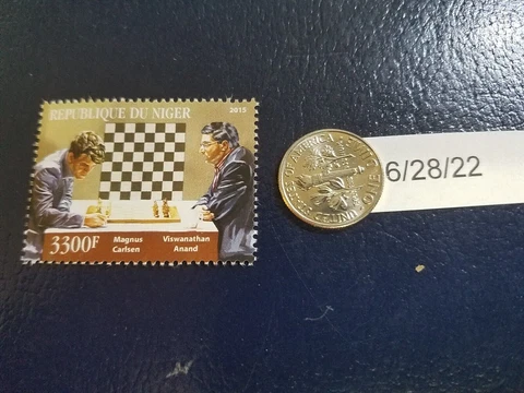 Magnus Carlsen Viswanathan Anand Chess 2015 Republique Du Niger Perforated Stamp Cover