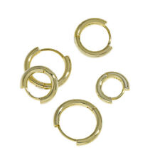 18k Gold Plated Simple Round Circles Huggie Hoop Unisex Earrings