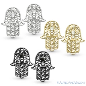 Pendientes Colgantes Hamsa Mano de Dios Fátima Dije Mal de Ojo Dije Judaica Cabalá Judía - Imagen 1 de 4