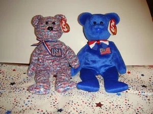 Ty Beanie Babies USA & John - Picture 1 of 8