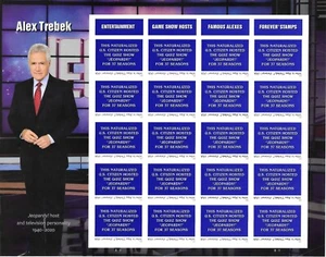 Scott #5907a IMPERFORADO (SIN TROQUELADO) 2024 Alex Trebek, panel completo de 20, MNH - Imagen 1 de 1