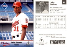 Leiby Guzman 2001 Tulsa Drillers #11 Card *AutographDen*