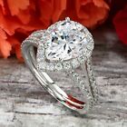 3.94 Carat Pear Cut Lab Created Diamond Engagement & Wedding Ring 14K White Gold