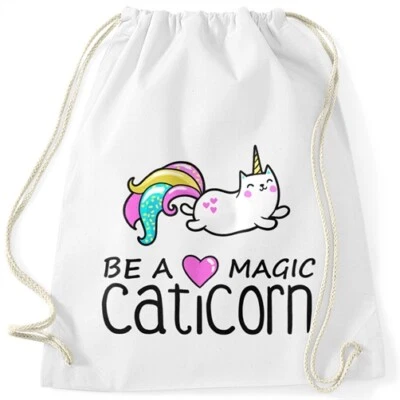 Turnbeutel Be a magic caticorn Einhorn Unicorn Gymbag Moonworks® - Bild 1 von 2