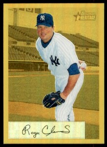 2002 Bowman Heritage Gold Chrome Refractors Roger Clemens /175 Yankees #13BHC