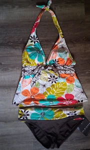 New La Blanca Sz 6 Floral Tankini Swimsuit 2 Pc Set - Picture 1 of 5