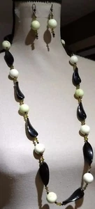 Gorgeous Artisan Handcrafted 34" Necklace Earrings Natural Stone Copper Beads - Picture 1 of 7
