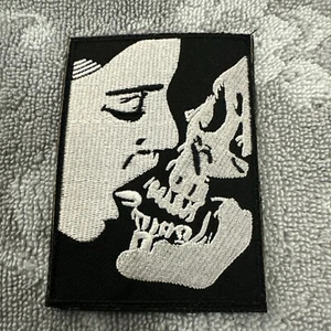 KISS OF DEATH 2x3 Embroidered Morale Patch Hook Backing Brand New - Picture 1 of 4