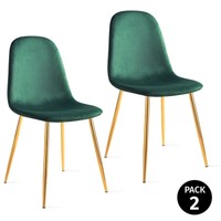 Mc Haus - Pack 2 sillas AFRA diseño Safari color verde salon comedor 46x43x86cm