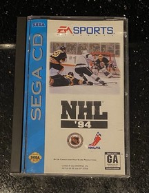 NHL '94 Sega CD 1993 EA Sports Box & Manual Only Cracked Hinges