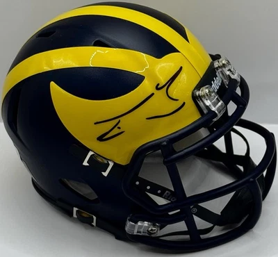 Taylor Lewan Signed Autographed Michigan Wolverines Mini Helmet BAS Beckett COA  - Image 1 of 2