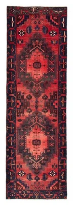 Alfombra de corredor tradicional oriental de lana 3'3" x 9'10" vintage anudada a mano Foto 1 de 4