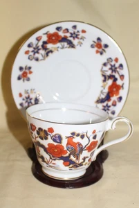 Aynsley Bone China Tasse & Untertasse Set "Paradiesvogel" England WIE GEFUNDEN - Bild 1 von 4