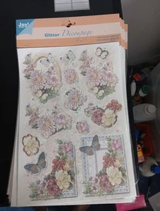 SHEET GLITTER DECOUPAGE FOR SCRAPBOOKING NO SCISSORS NEED NEW (Z) - Picture 1 of 1
