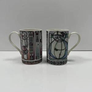 Dunoon Renfrew / Mackintosh Stoneware Mugs by Jane Brookshaw 10.5cm Tall 30cl - Foto 1 di 15