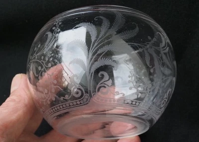 Coupe ancienne en cristal gravé 19ème de fougères antique crystal cup - Photo 1/4