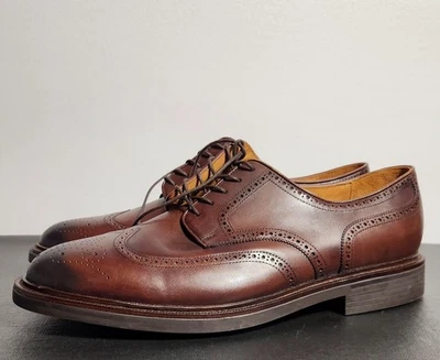 Sapato social Polo Ralph Lauren Vibram masculino Asher ponta de asa couro brogue tamanho 13 - Imagem 1 de 4