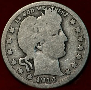 1914-D Denver Mint Silver Barber Quarter - Picture 1 of 2