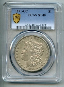 1891 CC Morgan Silver Dollar PCGS XF 40 - Picture 1 of 4