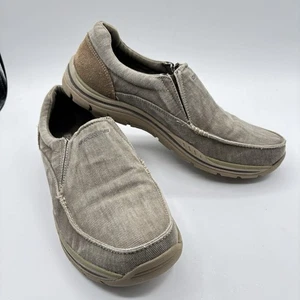 Skechers Shoes Mens 10 Expected Avillo Relaxed Fit Slip On Loafers Khaki Casual - Picture 1 of 9