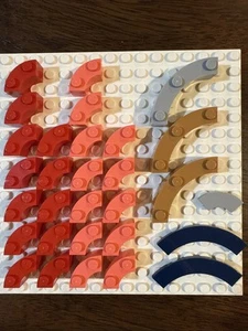 Lego Lot Of 12, 12 Pink Red 2x2 Curve Corner Bricks, 3063 - 3 4x4 - Picture 1 of 1