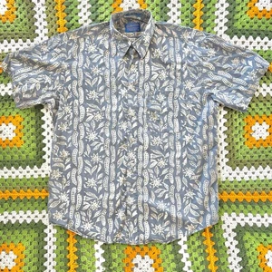 Pendleton Short Sleeve Shirt L Rayon Cotton Color Floral Celestial Geometric - Picture 1 of 6