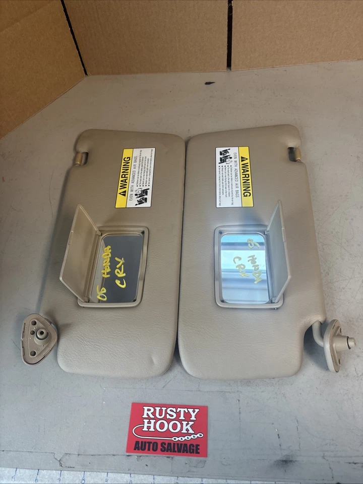 2005 Honda CR-V CRV Sun Visor SET LH & RH Side Beige - Imagem 1 de 3