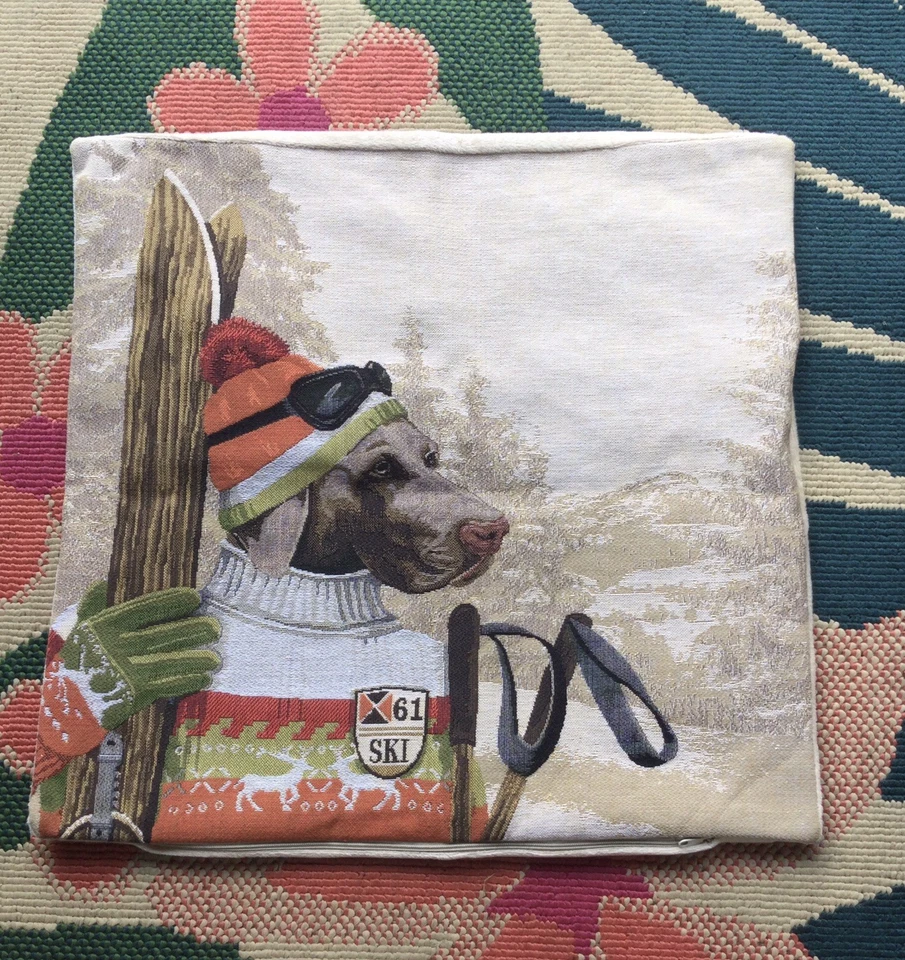 Гобелен наволочка 61 лыж ретро собаки многоцветный - Изображение 1 из 4