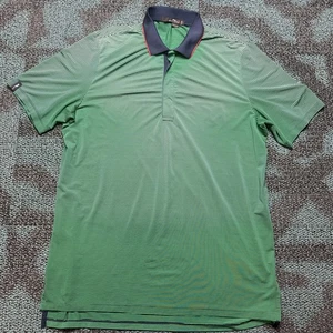 Ralph Lauren RLX Los Angeles Country Club Polo Green Blue Striped Mens Large - Picture 1 of 14