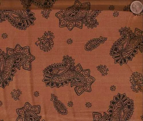 King of the Ranch brown paisley bandana Moda western fabric - Image 1 of 1