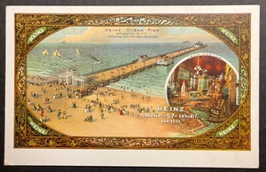 Postal publicitaria impresa Heinz Ocean Pier Atlantic City Nueva Jersey - Imagen 1 de 2