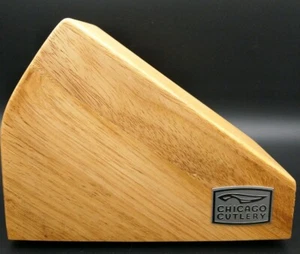 Chicago Cutlery Wooden Knife Block 4 Slots 6.5" X 3.2" X 5" Light Oak Color - Picture 1 of 10