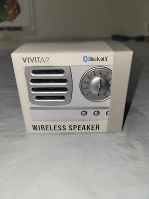 Vivitar Retro Radio Wireless Speaker Bluetooth in White New In Box.  Za  - Image 1 of 4