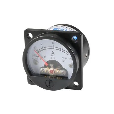 Class 2.5 Accuracy AC 0-10A Round Analog Panel Meter Ammeter Black - Image 1 of 3