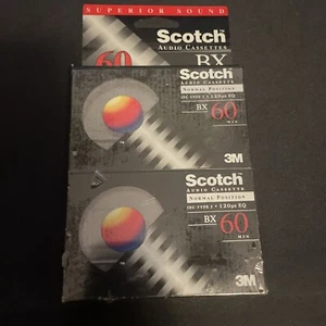 Dos cintas de casete de audio 3M Scotch BX 60 posición normal IEC tipo I selladas - Imagen 1 de 2