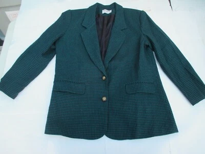 Blazer Alfred Dunner verde azulado negro 2 botones dorados 10 Petite  Foto 1 de 4