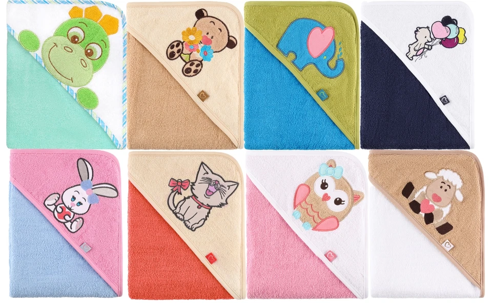 Be Mammy Kapuzenhandtuch Babyhandtuch aus Baumwolle 100cm x 100cm Handtuch