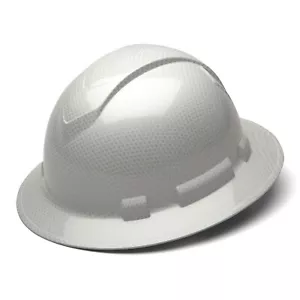 SOMBRERO DURO DE CONSTRUCCIÓN DE ALA COMPLETA PROTECTOR DE GRAFITO BLANCO BRILLANTE TRINQUETE DE 4 PUNTOS - Imagen 1 de 7