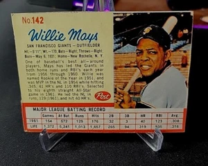 1962 POST CEREAL #142 WILLIE MAYS EX+ *NICE* - Picture 1 of 3