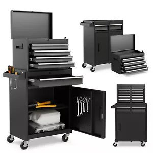 5-Drawer Rolling Tool Chest Cabinet Metal Tool Storage Box Lockable w/ Wheels - Picture 1 of 10