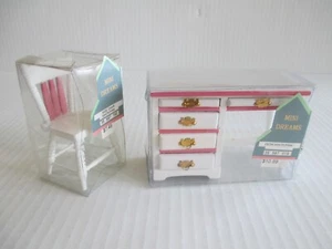 2 pc Dollhouse Office Set 1:12 Desk & Chair Mini Dreams B29 - Picture 1 of 4
