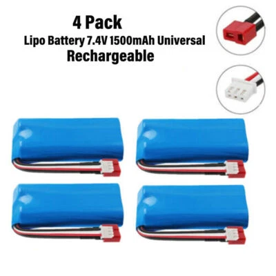 Lipo Battery 7.4V 1500mAh T Plug for WLtoys 4WD Rc Cars 12403 12401 12402 12404 - Image 1 of 4