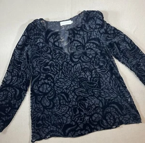 Johnny Was Shirt Womens XS Sheer Whimsy Goth Long Sleeve 4 Love And Liberty - Picture 1 of 11