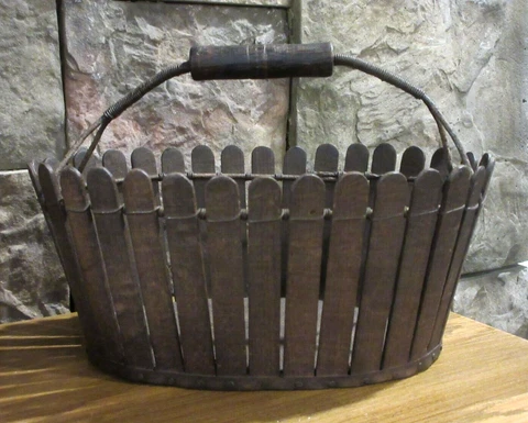 Rare Original Antique Kentucky Shaker Picket Fence Basket Cover