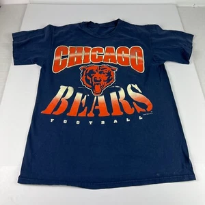 VTG 90s Logo 7 Chicago Bears NFL Shirt Fits Small Blue Faded Short Sleeve Tee - Picture 1 of 16